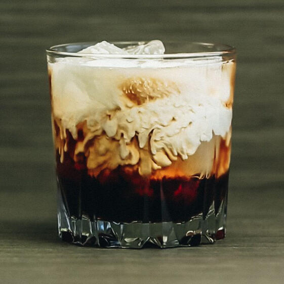 Great White Russian top shelf vodka / coffee liqueur / heavy cream